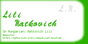 lili matkovich business card